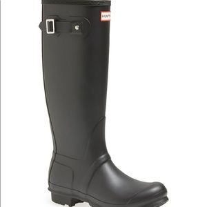 Hunter Matte Black Wellington Boots - Tall
